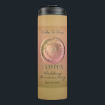 Termo Tumbler termal del 7°, 22° Aniversario del Cobre<br><div class="desc">El aniversario de los bodas 7 y 22 de la metalizado de cobre de la Godess Venus merece un medallón de corazón en una encantadora bodega. También estoy disponible para ilustraciones personalizados especialmente y hecho único para ti,  sólo envíame un mensaje y regresaré enseguida!</div>