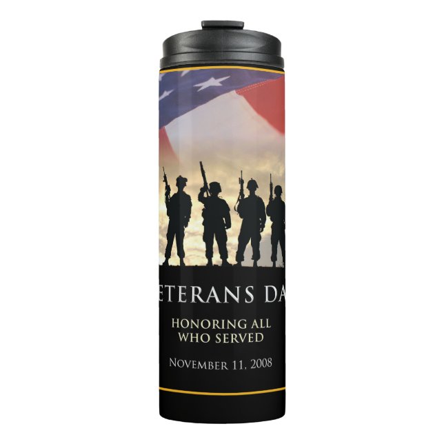 Termo Tumbler termal del Día del Veterano de Estados Uni (Anverso)