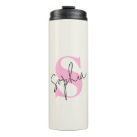 Tumbler termal del monograma del pastel elegante