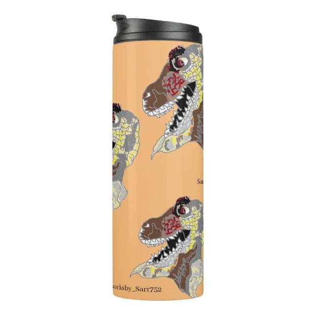 Termo Tumbler termal: Dinosaurios abren la boca (Rotado hacia la derecha)