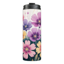 Tumbler termal floral - Copa de Viajes Insulada