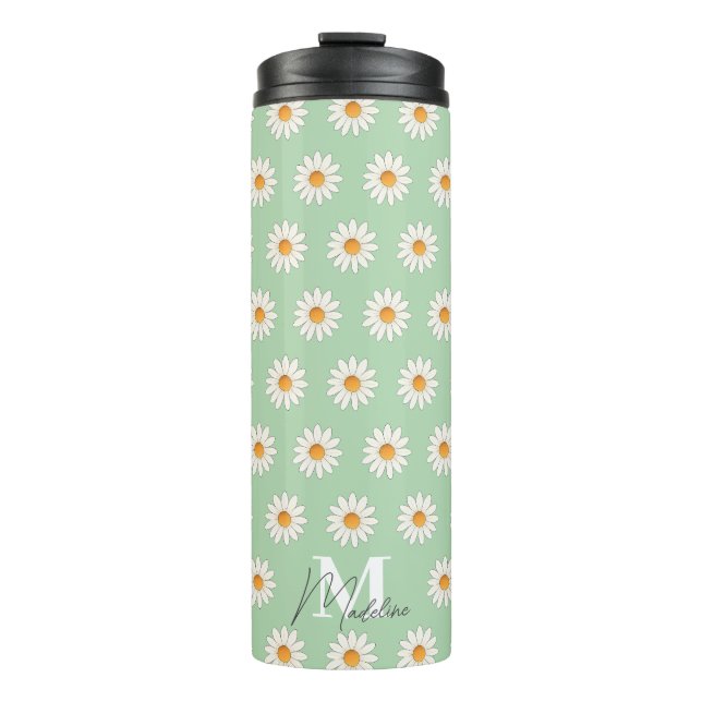Termo Tumbler Termal Floral Daisy - Estético Insulado (Anverso)