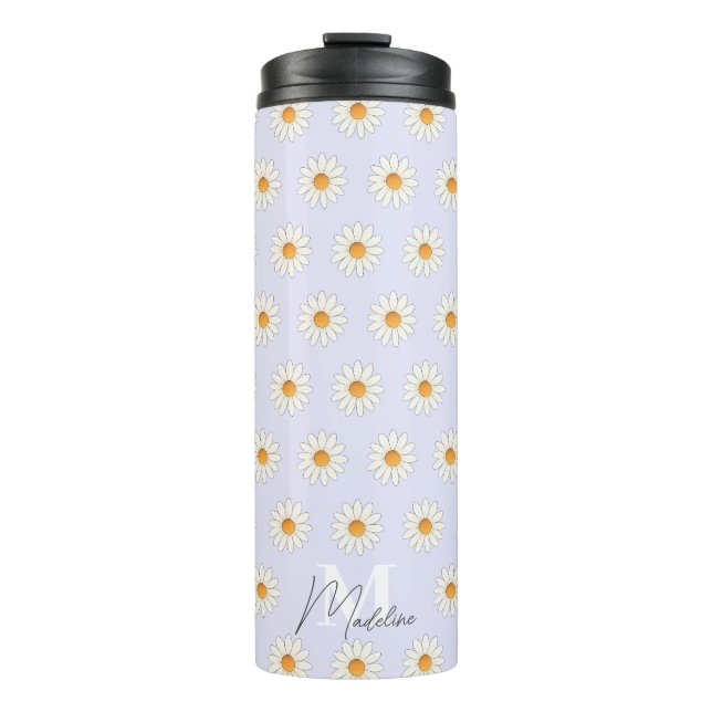 Termo Tumbler Termal Floral Daisy - Estético Insulado (Anverso)