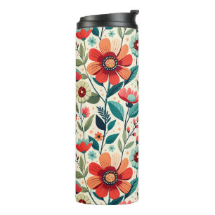 Termo Tumbler termal florero de IA vibrante con eleganci