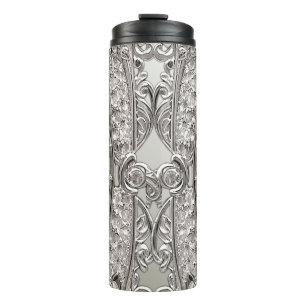 Termo Tumbler termal moderno Ornate Plateado
