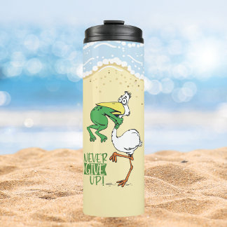 Termo Tumbler termal motivacional de pájaros de rana