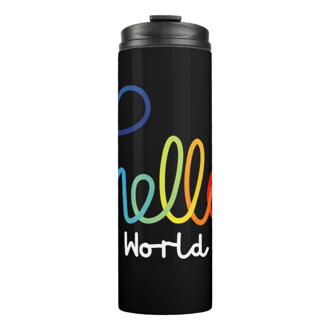 Termo Tumbler termal mundial de Hello colorido (Anverso)
