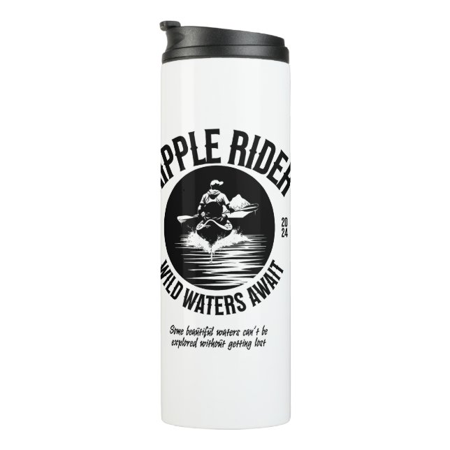 Termo Tumbler termal negro y blanco para Kayakers (Rotado hacia la derecha)