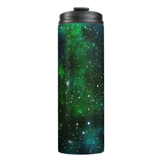 Termo Tumbler termal nocturno de Galaxia Verde (Anverso)