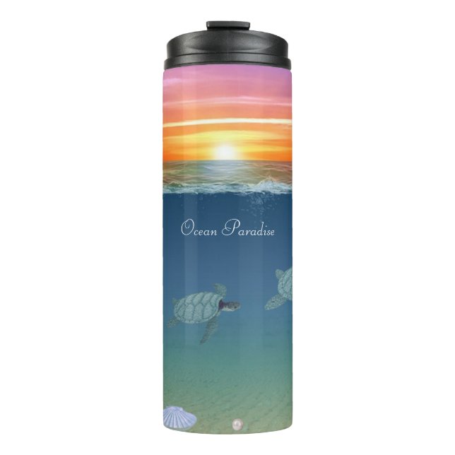 Termo Tumbler termal Océano Sunrise & Turtles (Anverso)