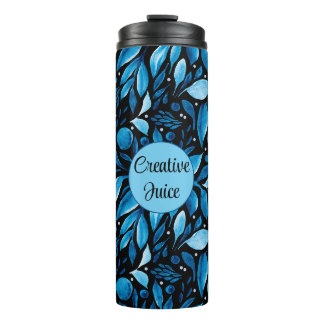 Termo Tumbler termal personalizado de color negro y azul