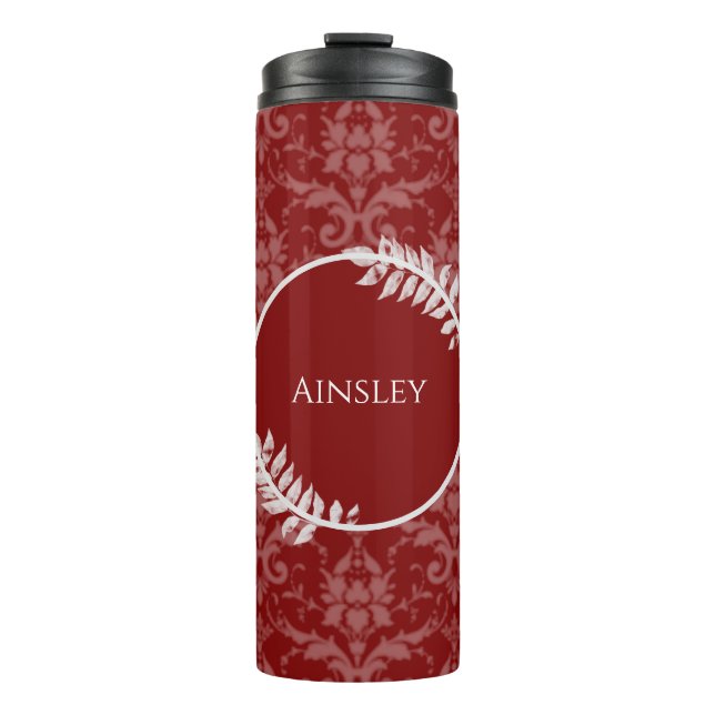 Termo Tumbler termal personalizado de Damask elegante ro (Anverso)