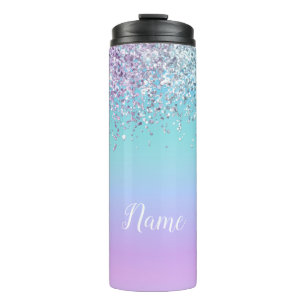 Termo Tumbler termal personalizado de Purpurina Sirena