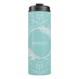 Termo Tumbler termal personalizado verde azulado elegant
