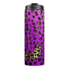Termo Tumbler termal Purpurina leopardo morado 12oz