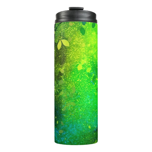 Termo Tumbler termal Purpurina Lime Green Forest 12oz (Anverso)