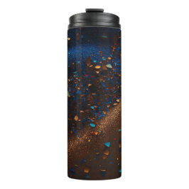 Termo Tumbler termal Purpurina marrón arenoso azul oscur