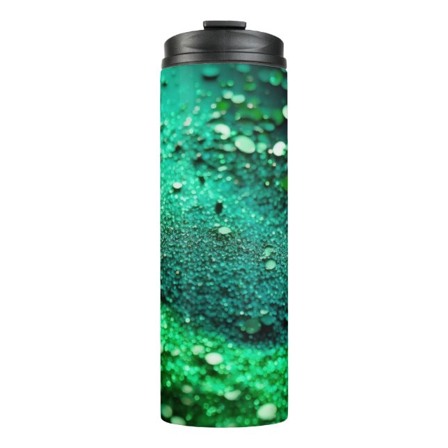 Termo Tumbler termal Purpurina verde brillante 12oz (Anverso)