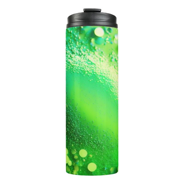 Termo Tumbler termal Purpurina verde limón 12oz (Anverso)