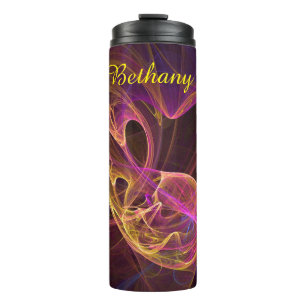 Termo Tumbler termal rosa, amarillo y borgoñoso
