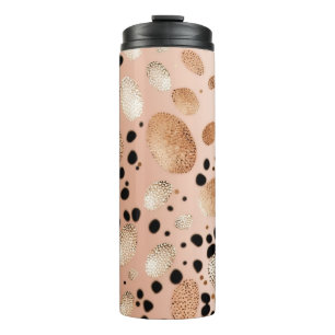 Termo Tumbler termal Rosa Purpurina Chita de oro 12oz
