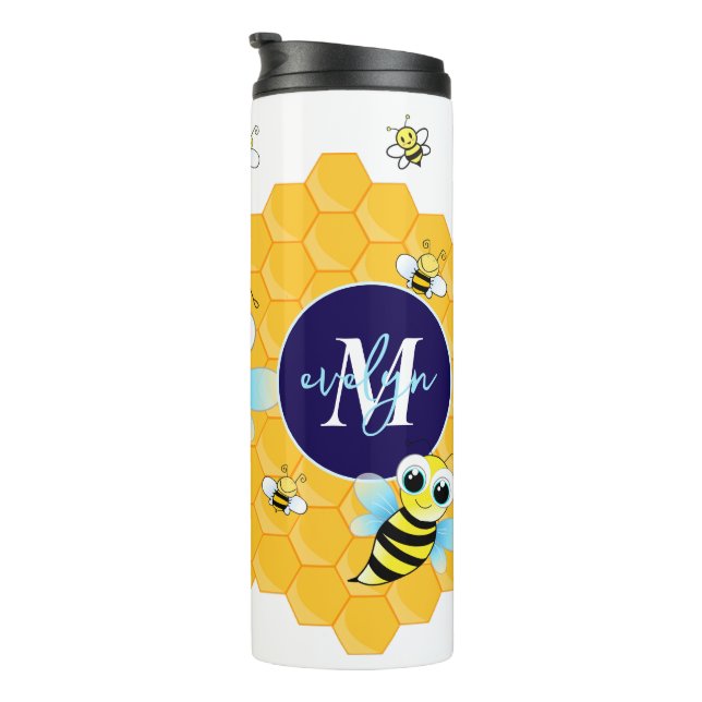 Termo Tumbler térmico Big Blue Eyes Bee & Hives (Rotado hacia la derecha)