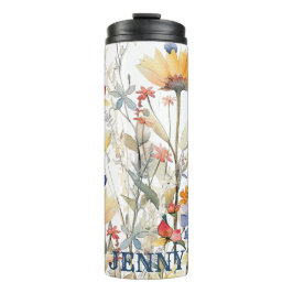 Termo Tumbler térmico Boho Wildflowers personalizado