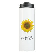 Tumbler térmico botánico de flor amarillo