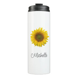 Termo Tumbler térmico botánico de flor amarillo