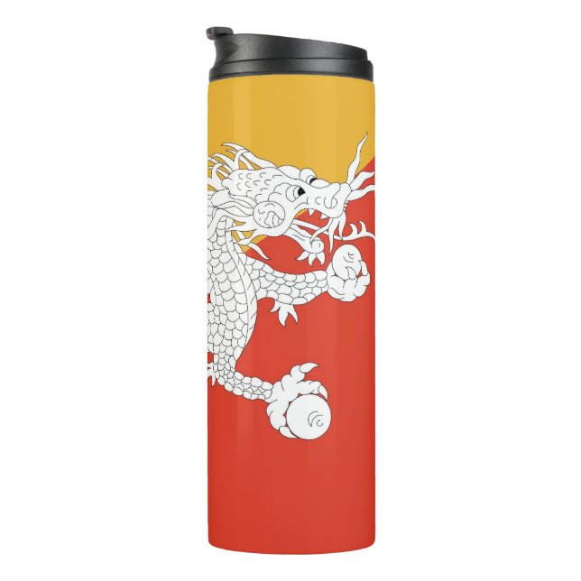 Termo Tumbler térmico con bandera de Bután (Rotado hacia la derecha)