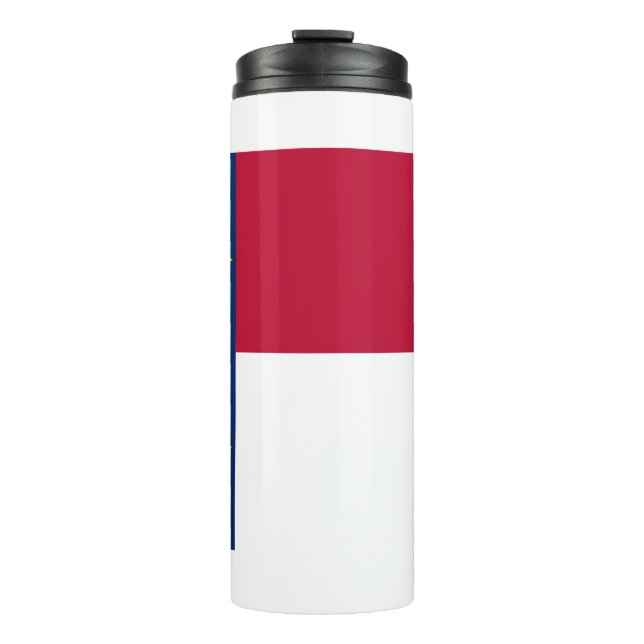 Termo Tumbler térmico con bandera de Carolina del Norte, (Anverso)