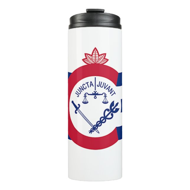 Termo Tumbler térmico con bandera de Cincinnati, Estados (Anverso)