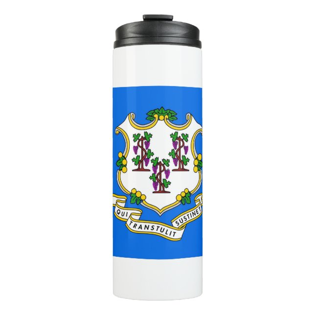 Termo Tumbler térmico con bandera de Connecticut, EE.UU. (Anverso)