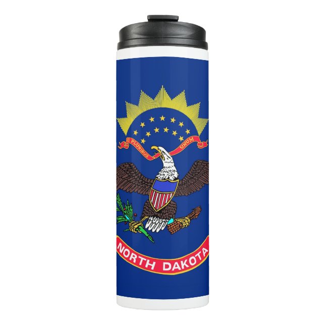 Termo Tumbler térmico con bandera de Dakota del Norte, E (Anverso)
