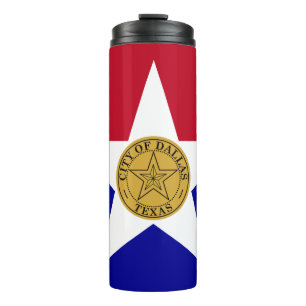 Termo Tumbler térmico con bandera de Dallas
