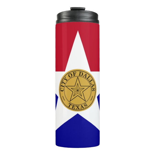 Termo Tumbler térmico con bandera de Dallas (Anverso)