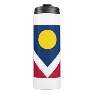 Termo Tumbler térmico con bandera de Denver, EE.UU.