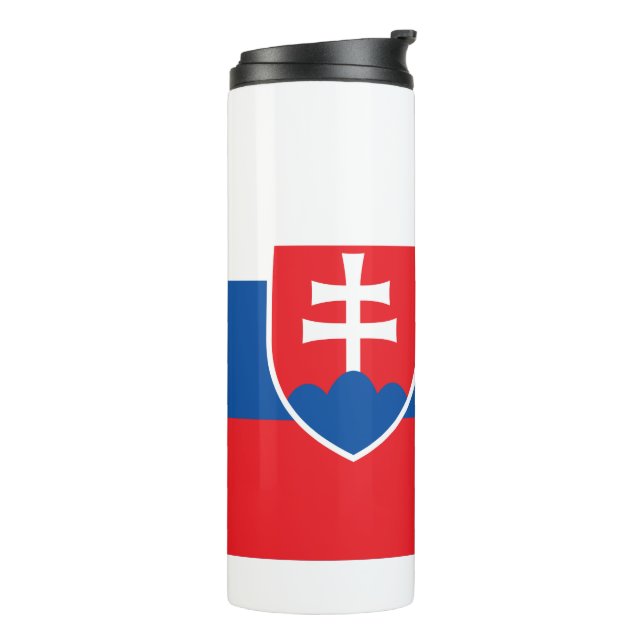 Termo Tumbler térmico con bandera de Eslovaquia (Rotado hacia la izquierda)