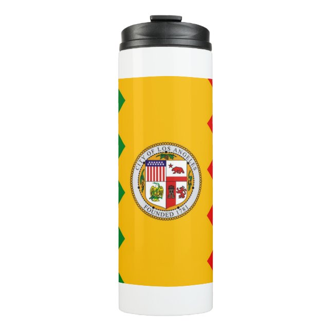 Termo Tumbler térmico con bandera de Los Ángeles, Estado (Anverso)