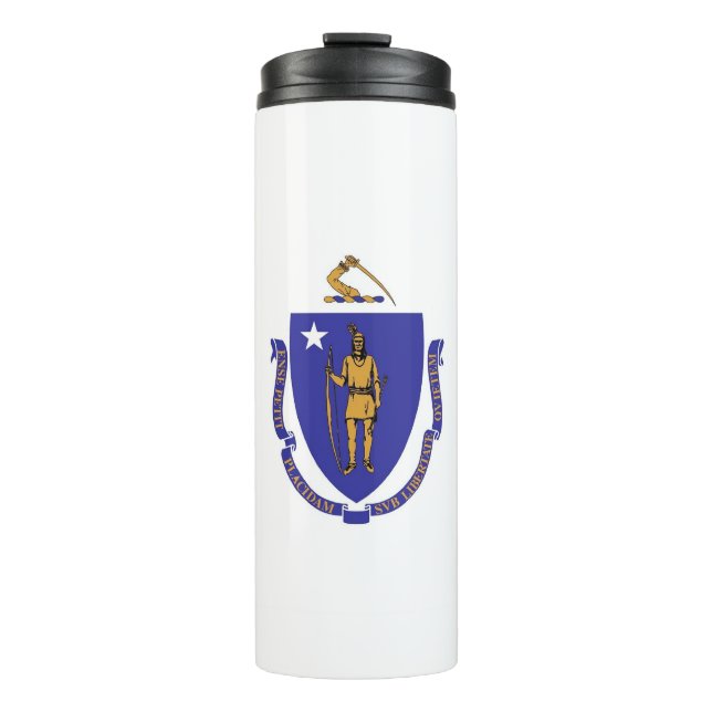 Termo Tumbler térmico con bandera de Massachusetts, Esta (Anverso)