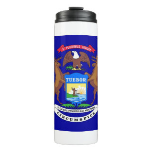 Termo Tumbler térmico con bandera de Michigan, Estados U
