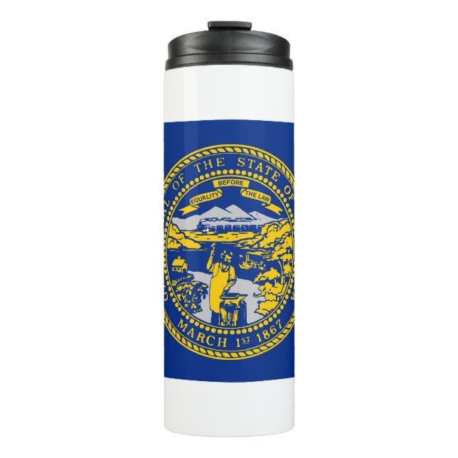 Termo Tumbler térmico con bandera de Nebraska, Estados U (Anverso)