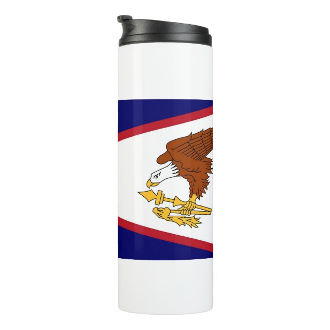 Termo Tumbler térmico con bandera de Samoa Americana, Es (Rotado hacia la derecha)