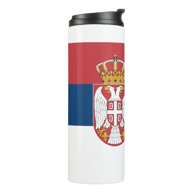 Termo Tumbler térmico con bandera de Serbia (Rotado hacia la izquierda)
