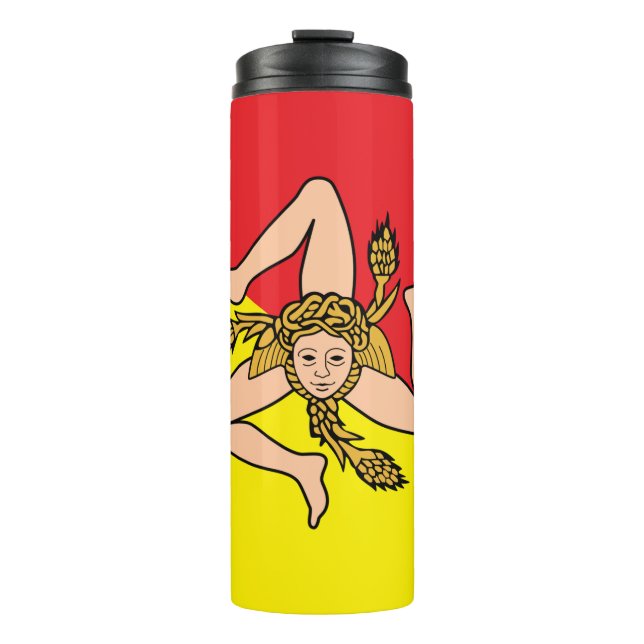 Termo Tumbler térmico con bandera de Sicilia (Anverso)