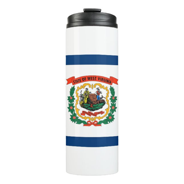 Termo Tumbler térmico con bandera de Virginia Occidental (Anverso)