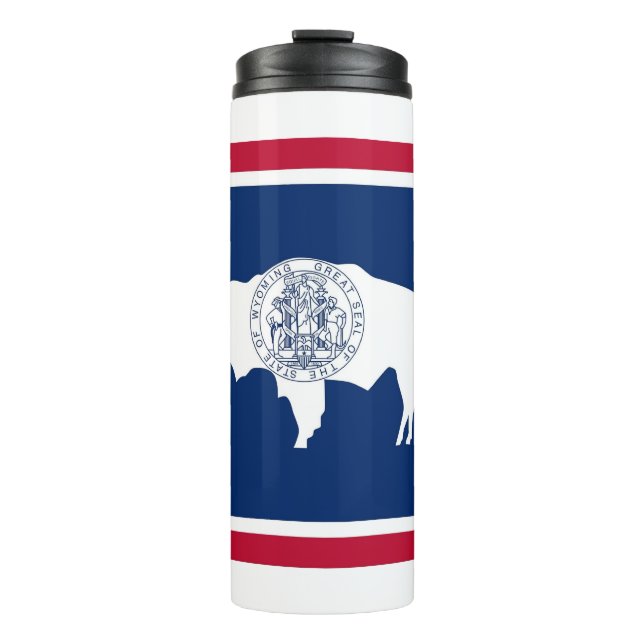 Termo Tumbler térmico con bandera de Wyoming, EE.UU. (Anverso)