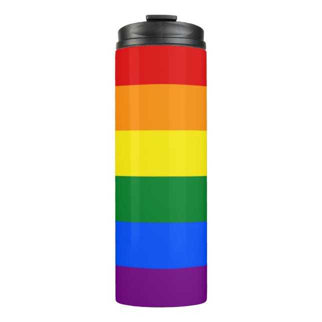 Termo Tumbler térmico con bandera del Orgullo Arcoiris d (Anverso)