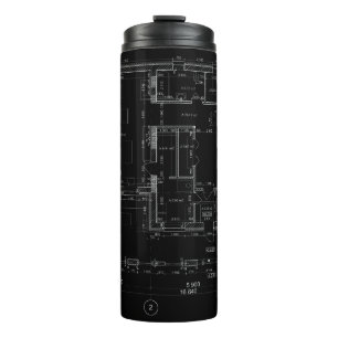 Termo Tumbler térmico con diseño arquitectónico