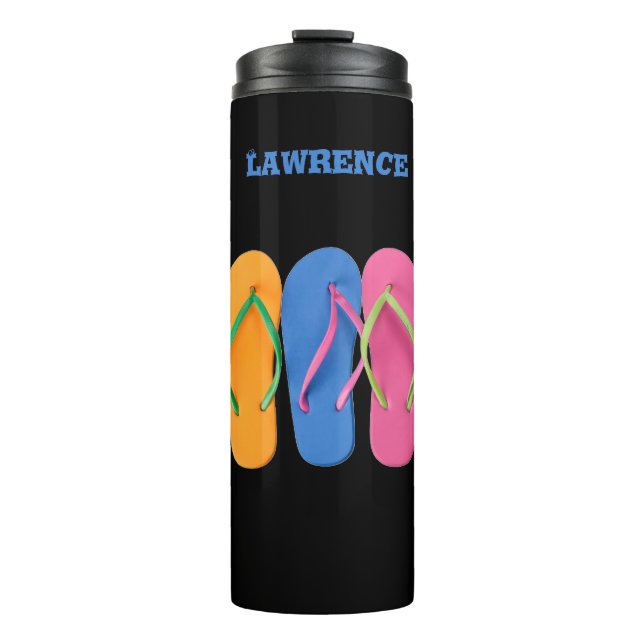 Termo Tumbler térmico con diseño de flip-flops coloridos (Anverso)